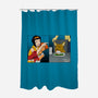 Space Cowgirl Vs Data Dog-None-Polyester-Shower Curtain-pigboom