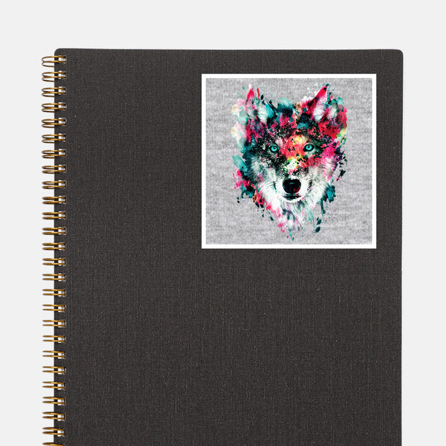 Watercolor Wolf-none glossy sticker-RizaPeker