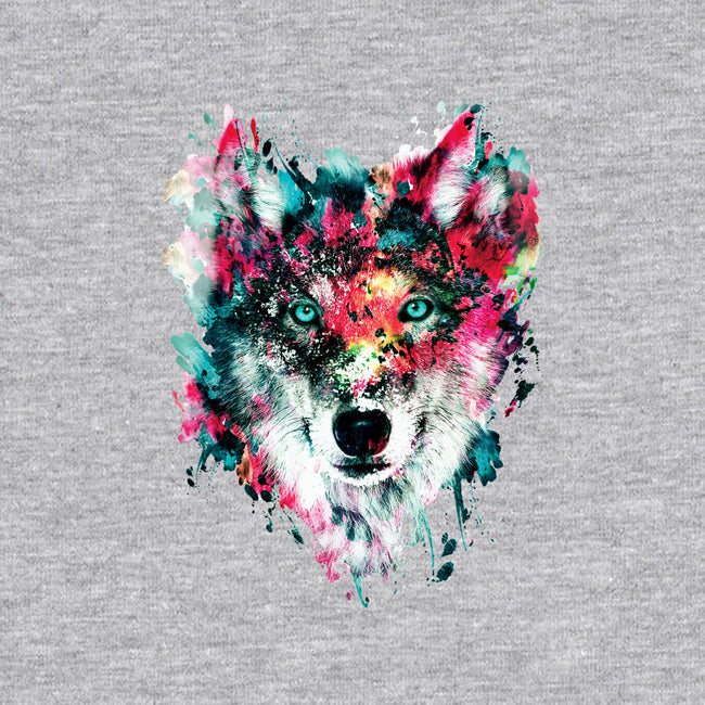 Watercolor Wolf-womens basic tee-RizaPeker