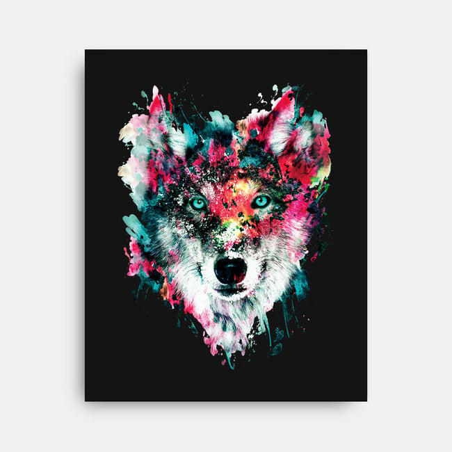 Watercolor Wolf-none stretched canvas-RizaPeker