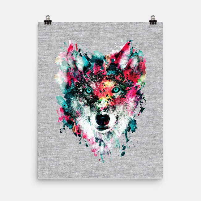 Watercolor Wolf-none matte poster-RizaPeker