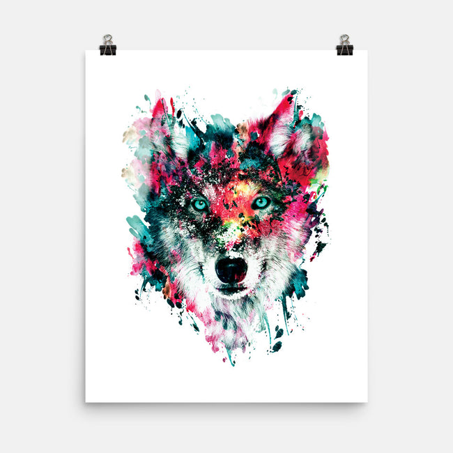 Watercolor Wolf-none matte poster-RizaPeker