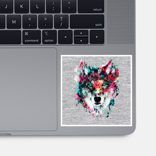 Watercolor Wolf-none glossy sticker-RizaPeker