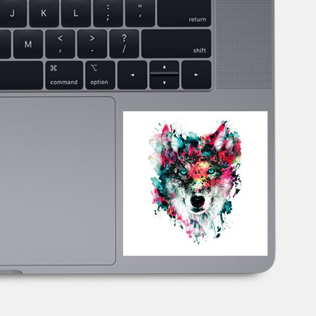 Watercolor Wolf-none glossy sticker-RizaPeker