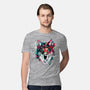 Watercolor Wolf-mens premium tee-RizaPeker