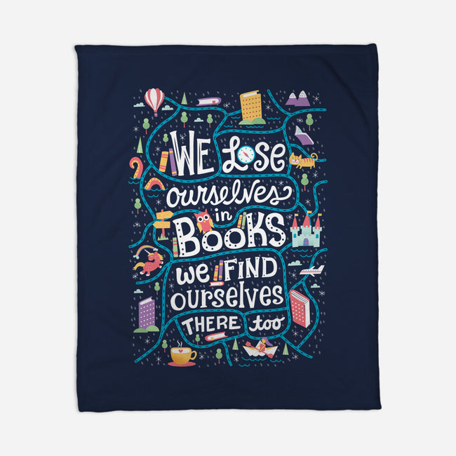We Lose Ourselves in Books-none fleece blanket-risarodil