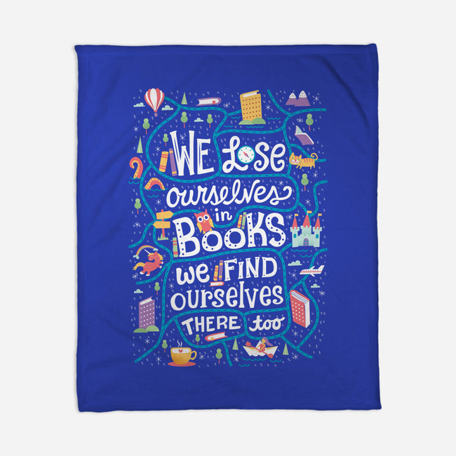 We Lose Ourselves in Books-none fleece blanket-risarodil