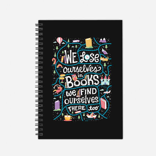 We Lose Ourselves in Books-none dot grid notebook-risarodil