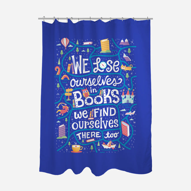 We Lose Ourselves in Books-none polyester shower curtain-risarodil
