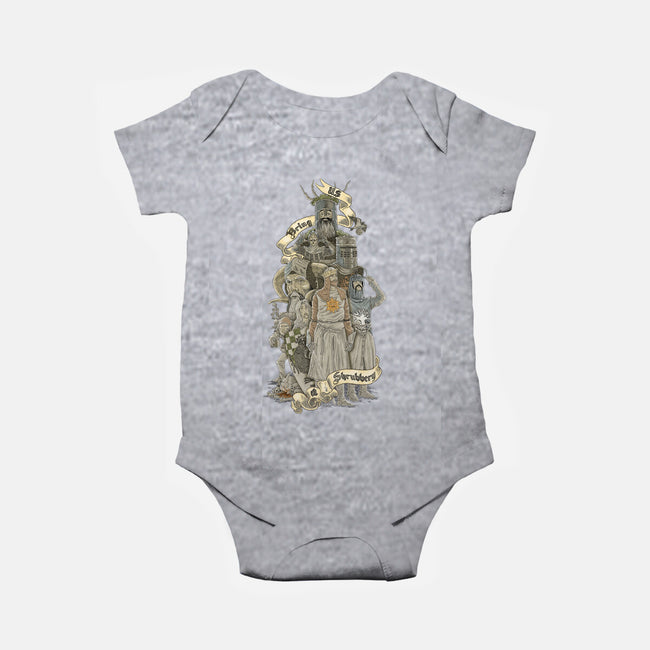 WE WANT A SHRUBBERY!-baby basic onesie-Skullpy