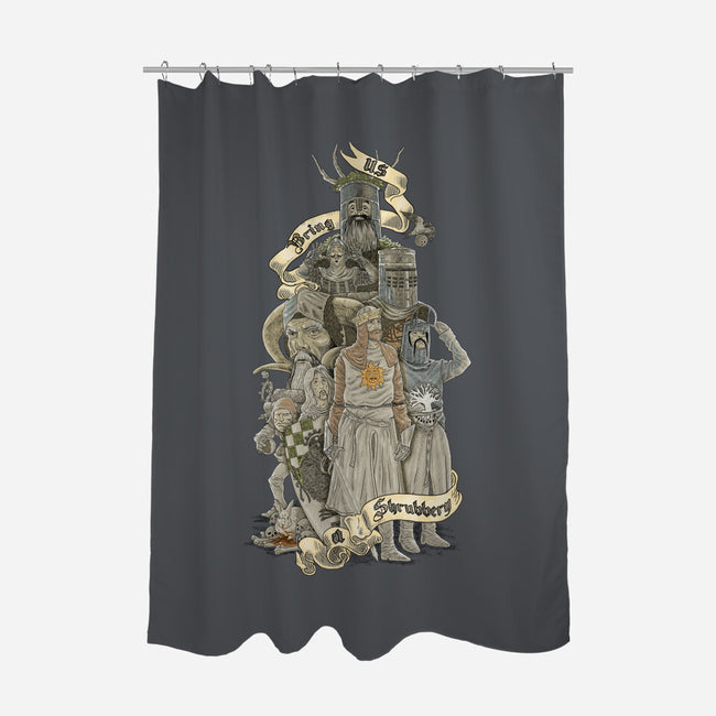 WE WANT A SHRUBBERY!-none polyester shower curtain-Skullpy