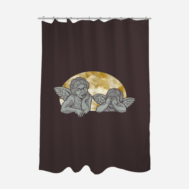 Weeping Cherubs-none polyester shower curtain-jkilpatrick