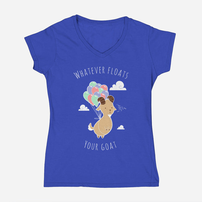 Whatever Floats Your Goat-womens v-neck tee-ChocolateRaisinFury