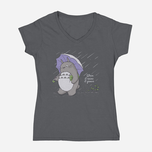 When It Rains-womens v-neck tee-LiRoVi