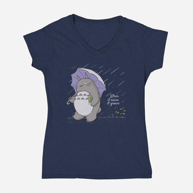 When It Rains-womens v-neck tee-LiRoVi