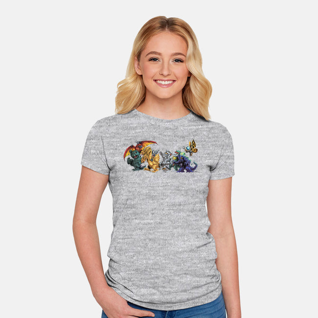Where the Wild Kaiju Are-womens fitted tee-El Black Bat