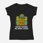 Why Pizza, Why!!!-womens v-neck tee-pigboom