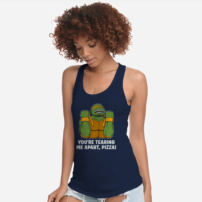 Why Pizza, Why!!!-womens racerback tank-pigboom