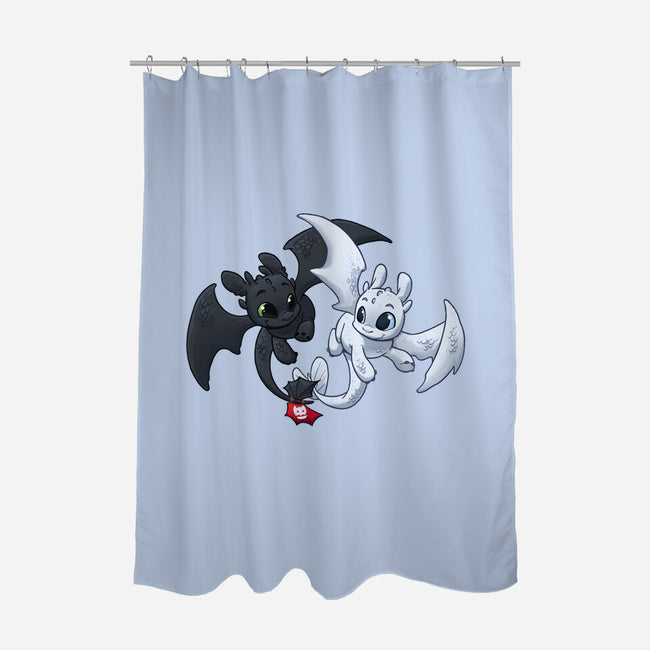 Wings-none polyester shower curtain-DoOomcat