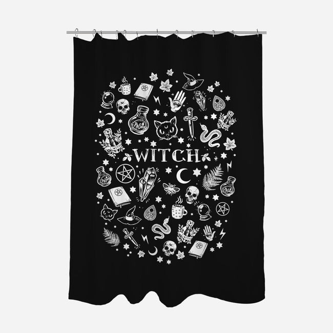 Witching-none polyester shower curtain-MedusaD