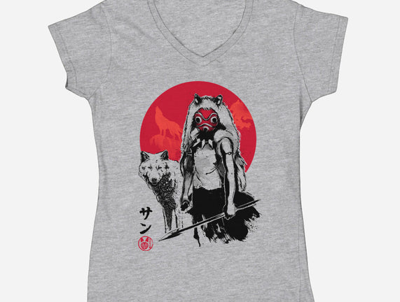 Wolf Girl Sumi-e