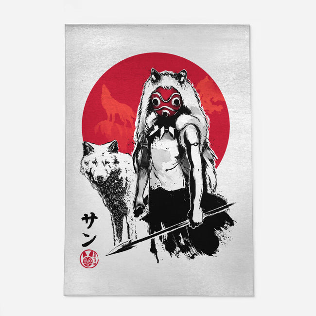 Wolf Girl Sumi-e-none outdoor rug-DrMonekers