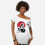 Wolf Girl Sumi-e-womens off shoulder tee-DrMonekers