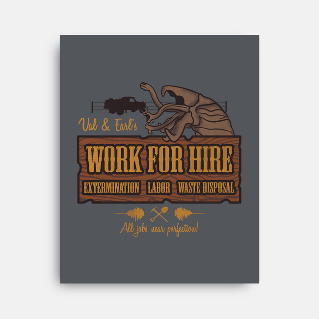 Val & Earl's Work for Hire-none stretched canvas-beware1984