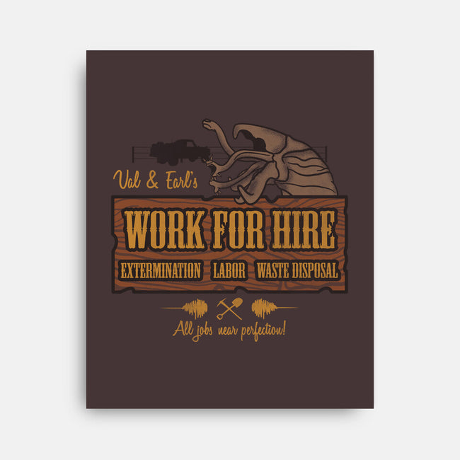 Val & Earl's Work for Hire-none stretched canvas-beware1984