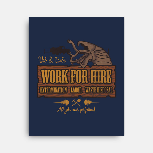 Val & Earl's Work for Hire-none stretched canvas-beware1984