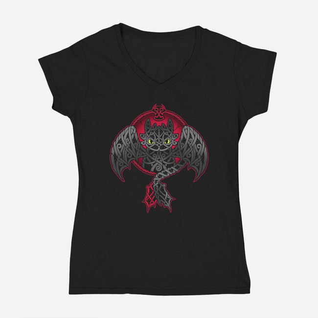 Viking Fury-womens v-neck tee-Geekydog