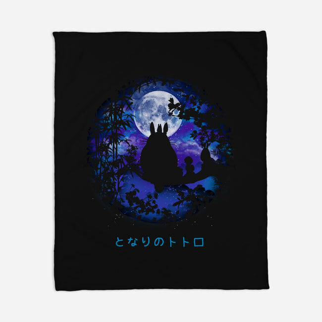 Under The Moon-none fleece blanket-pescapin