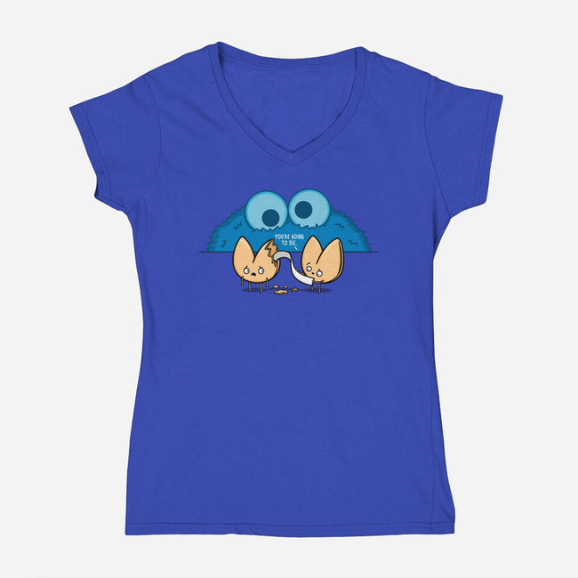 Unfortunate Cookie-womens v-neck tee-Raffiti