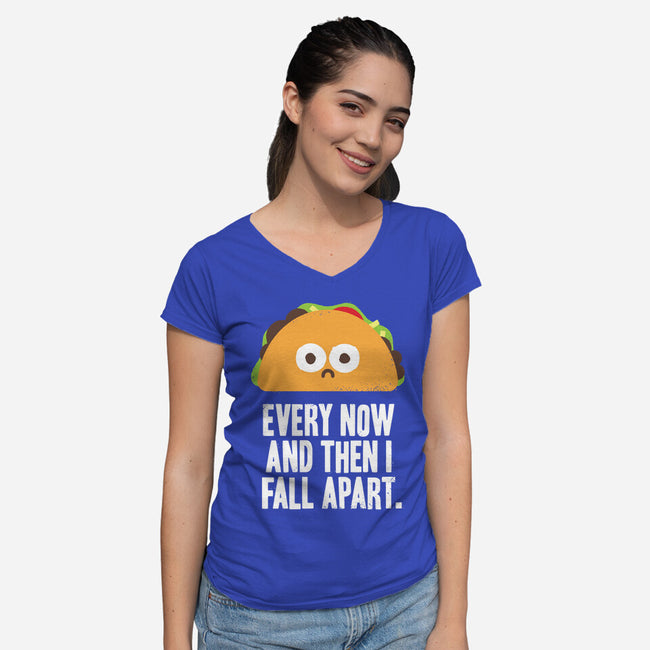 Taco Eclipse of the Heart-womens v-neck tee-David Olenick