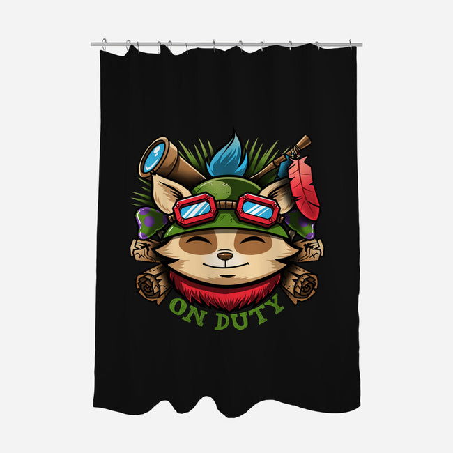 Teemo On Duty-none polyester shower curtain-Bamboota
