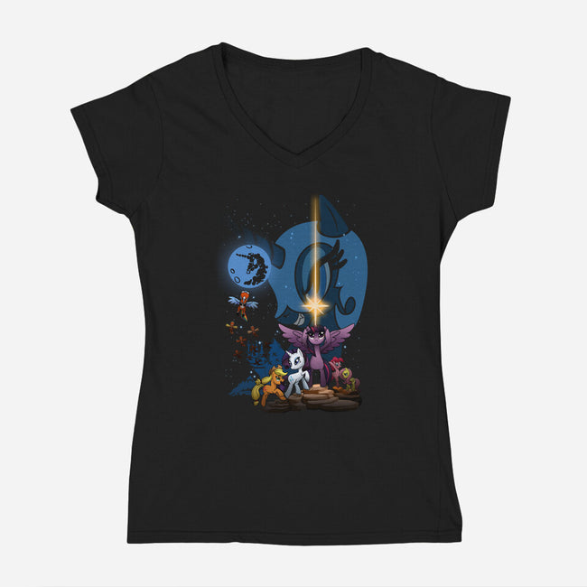 That's No Luna-womens v-neck tee-Chriswithata