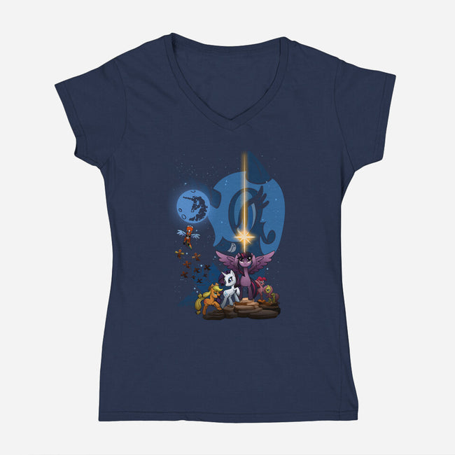 That's No Luna-womens v-neck tee-Chriswithata