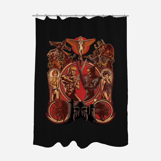 The Battle Of Grayskull-none polyester shower curtain-Moutchy