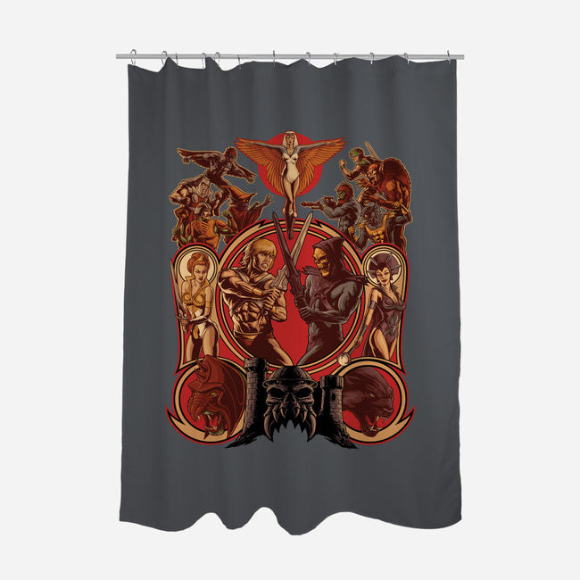 The Battle Of Grayskull-none polyester shower curtain-Moutchy