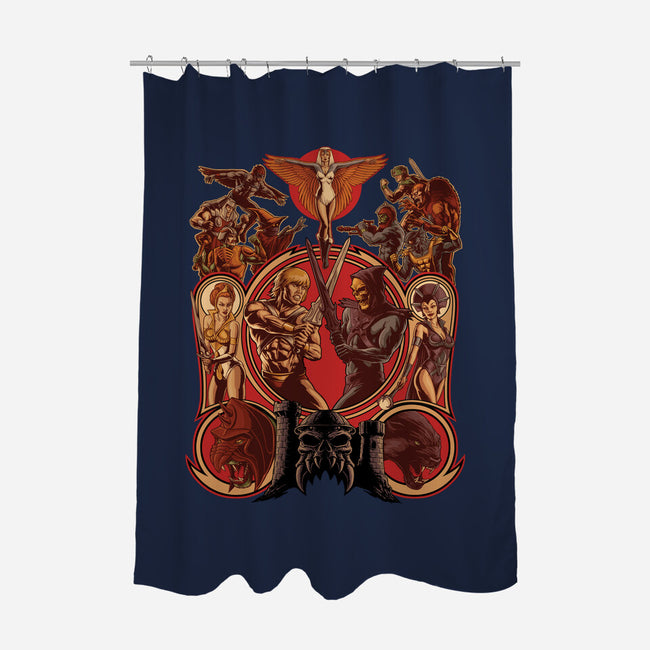 The Battle Of Grayskull-none polyester shower curtain-Moutchy