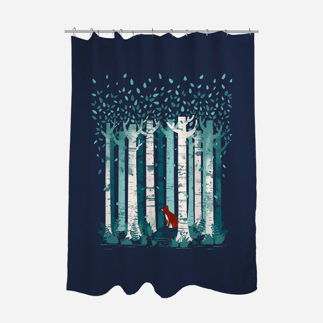 The Birches-none polyester shower curtain-littleclyde