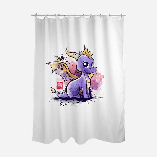 The Dragon and the Dragonfly-none polyester shower curtain-NemiMakeit