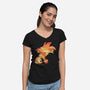The First Super Saiyan-womens v-neck tee-dandingeroz