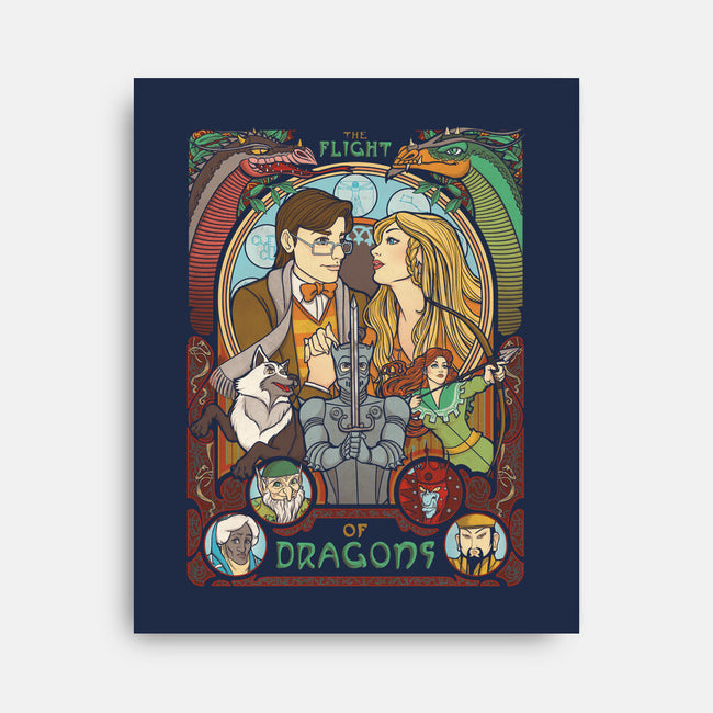 The Flight of Dragons-none stretched canvas-ursulalopez