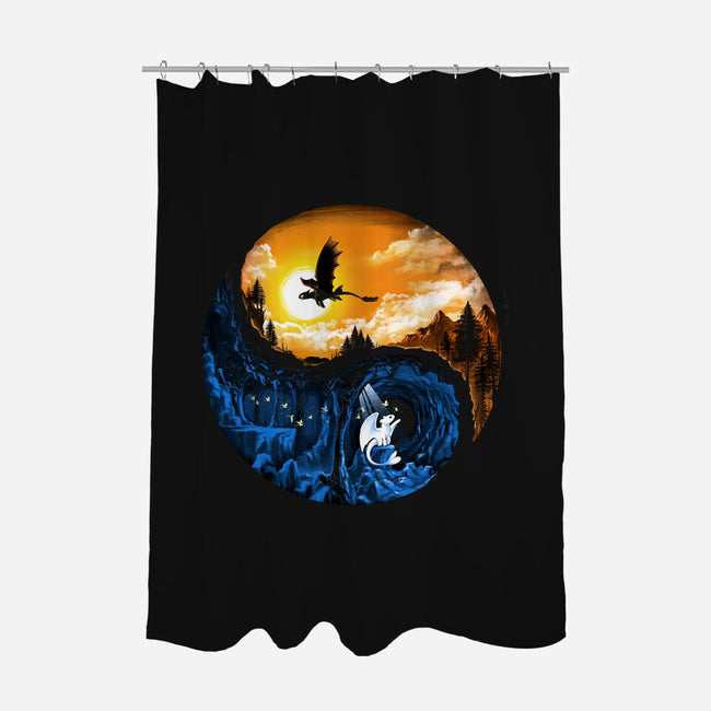 The Hidden World-none polyester shower curtain-alemaglia