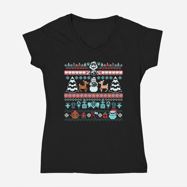 The Island of Misfit Sweaters-womens v-neck tee-tomkurzanski