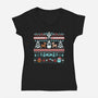 The Island of Misfit Sweaters-womens v-neck tee-tomkurzanski