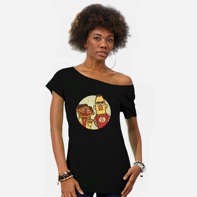 The Puppet Paradox-womens off shoulder tee-Wenceslao A Romero
