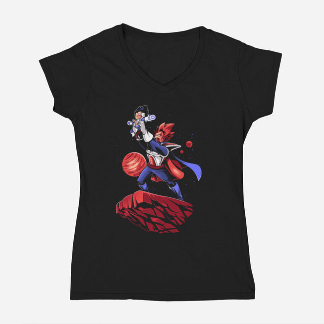 The Saiyan King-womens v-neck tee-javiclodo