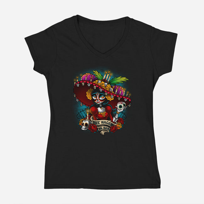 The Wager Is Set-womens v-neck tee-Bamboota